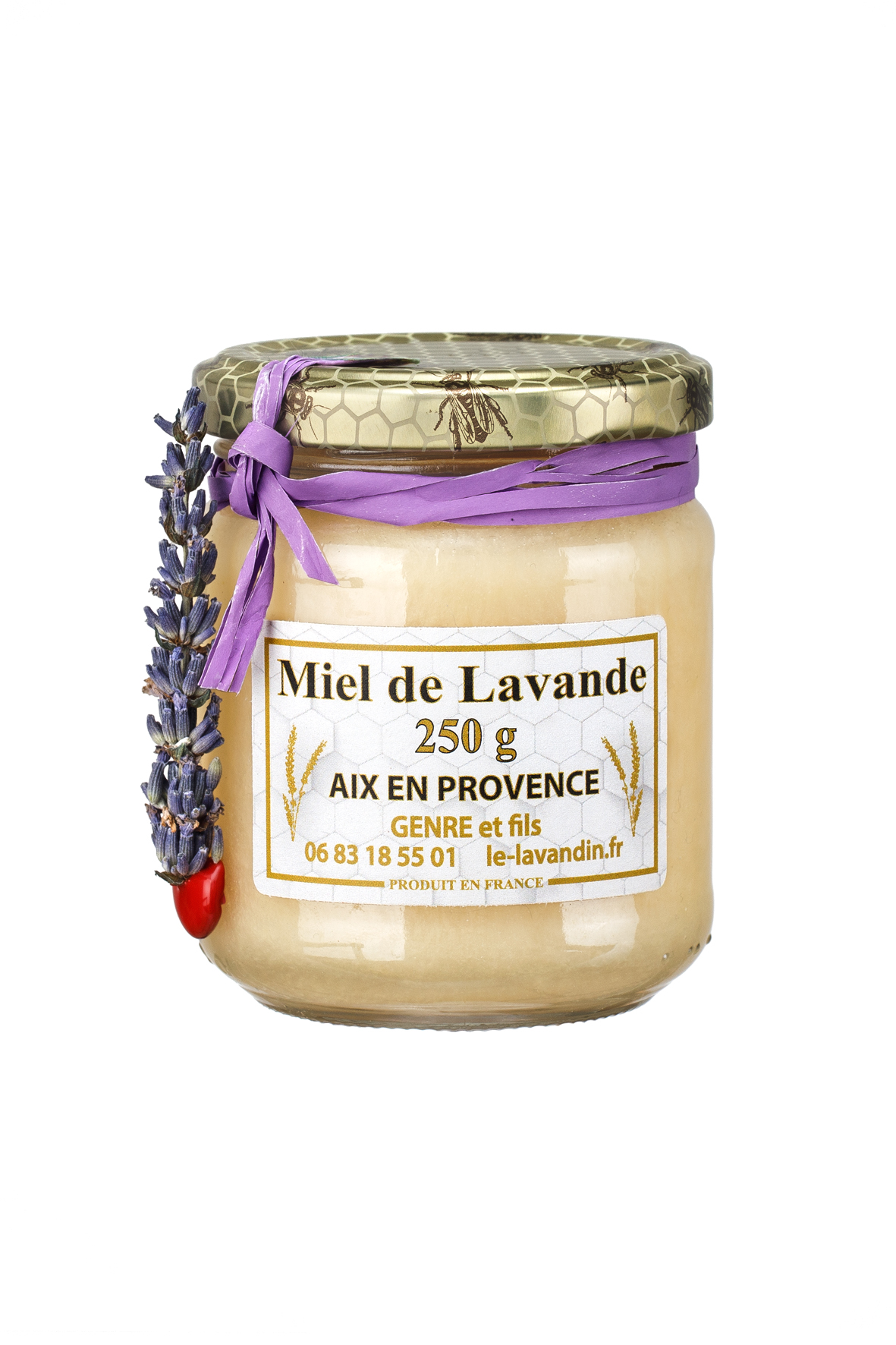 Miel de lavande de Provence pot en verre en vente